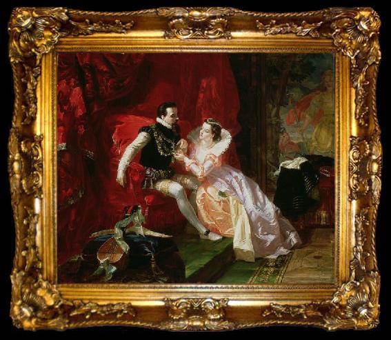framed  Edward Matthew Ward Leicester and Amy Robsart at Cumnor Hall, ta009-2